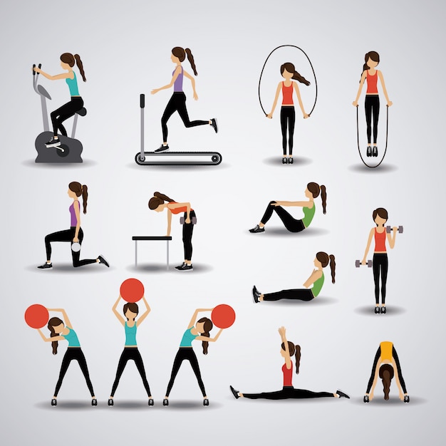 Diseño de fitness, ilustración vectorial