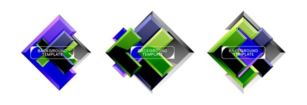 Diseño de flecha y cuadrado logotipo abstracto o colección de pancartas diseño geométrico moderno