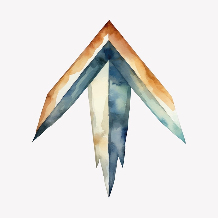 Vector diseño de flecha geométrica de acuarela abstracta