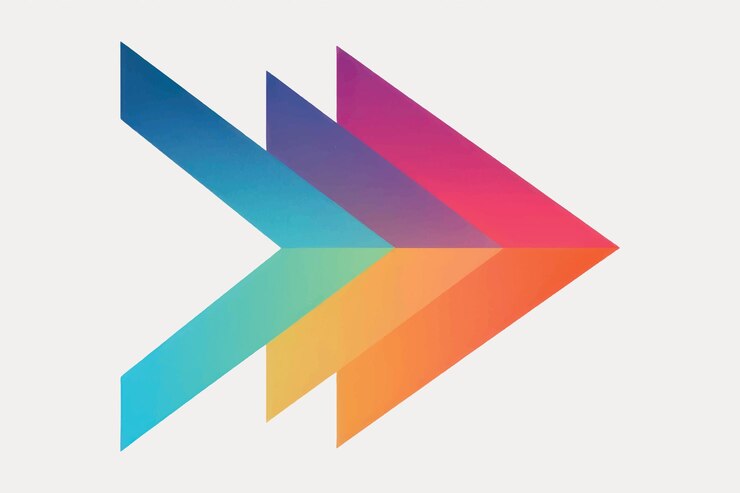 Vector diseño de flecha de gradiente de colores