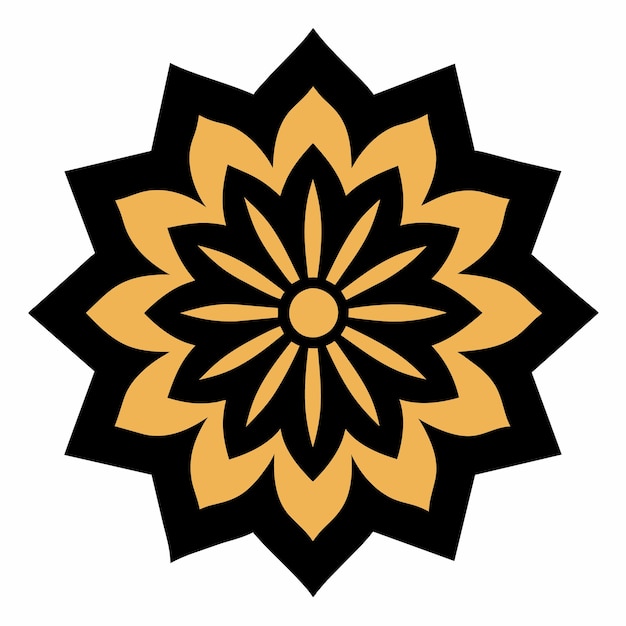 un diseño de flor amarilla con un centro amarillo