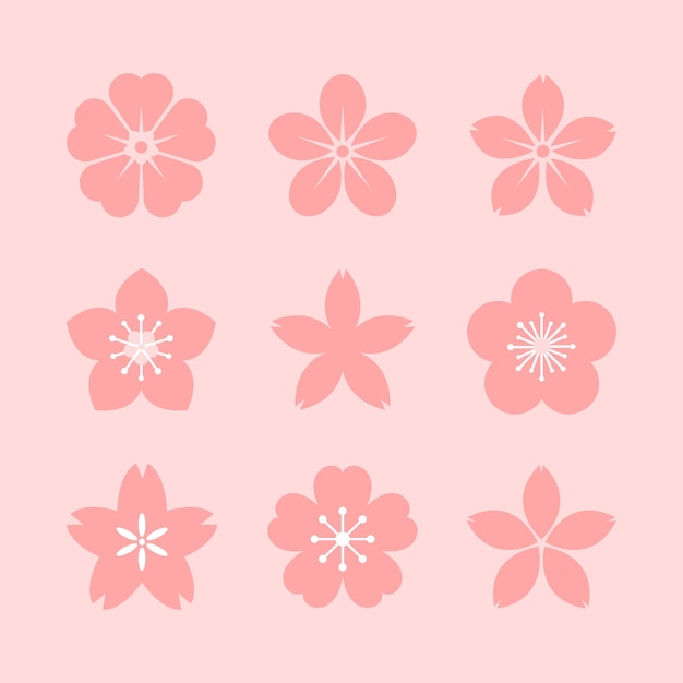 Vector diseño de flor de cerezo vectorial