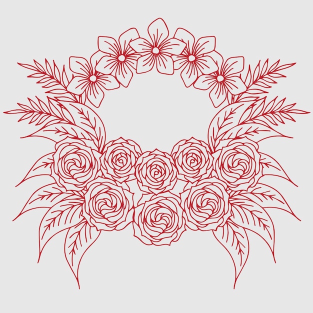 Diseño flor contorno elemento página para colorear