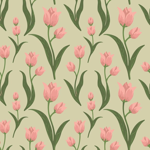 Diseño de la flor Ilustración vectorial patrón sin costuras