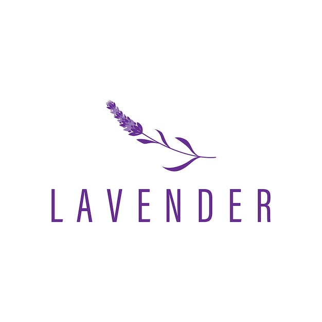 diseño de flor de lavanda concepto de logotipo de lavanda planta de aromaterapia para la salud y perfume con simplicidad moderna como símbolo de una marca de producto de negocio también un cartel o plantilla de ilustración de marca