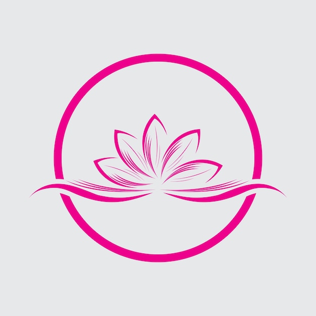 Diseño de flor de loto vectorial para hotel y resort de clase de yoga spa