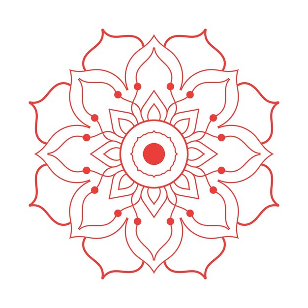 Diseño de la flor de mandala roja