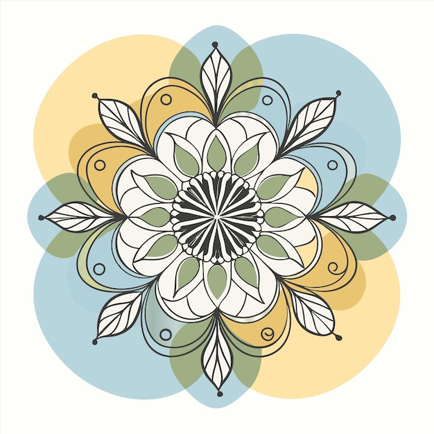 un diseño de flor se muestra en un círculo