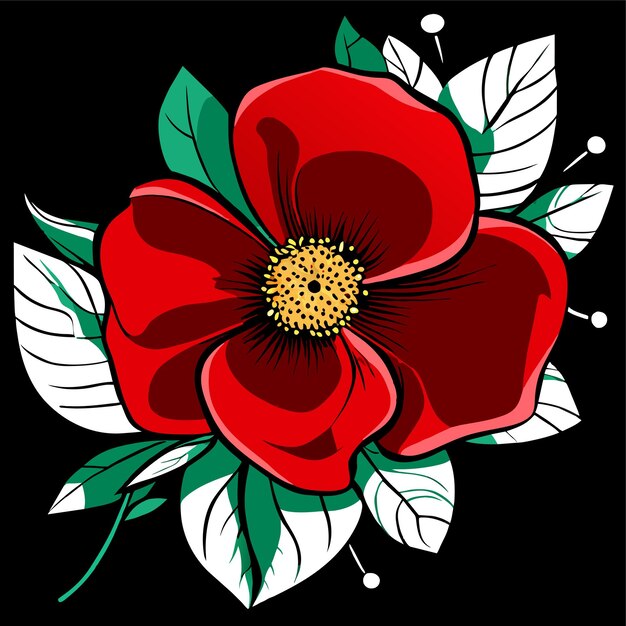 Vector diseño de flor roja