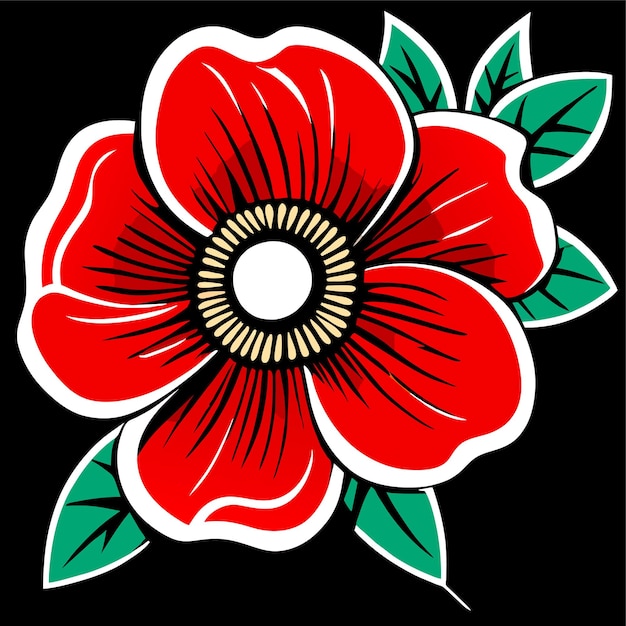 Diseño de flor roja