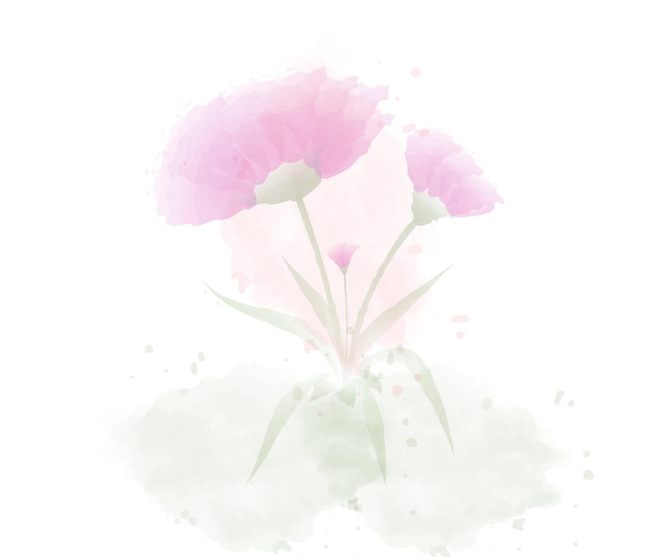 Diseño de flor de vector de acuarela