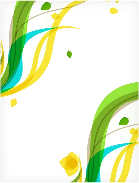 Diseño floral abstracto en amarillo y verde que hará un borde ideal