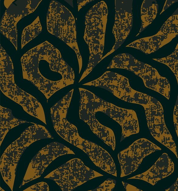 Diseño floral abstracto en azul azulado y oro