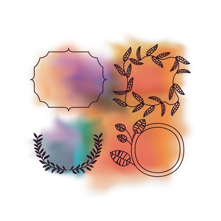 Vector diseño floral de acuarela