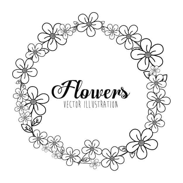 Diseño floral blanco y negro