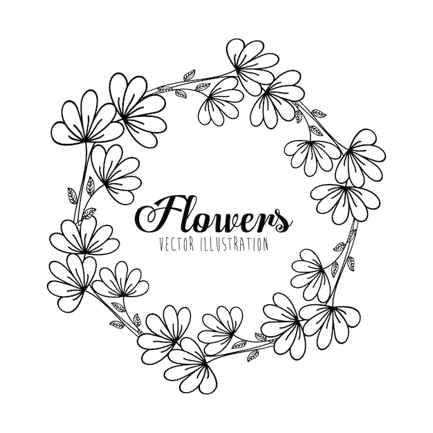 Diseño floral blanco y negro