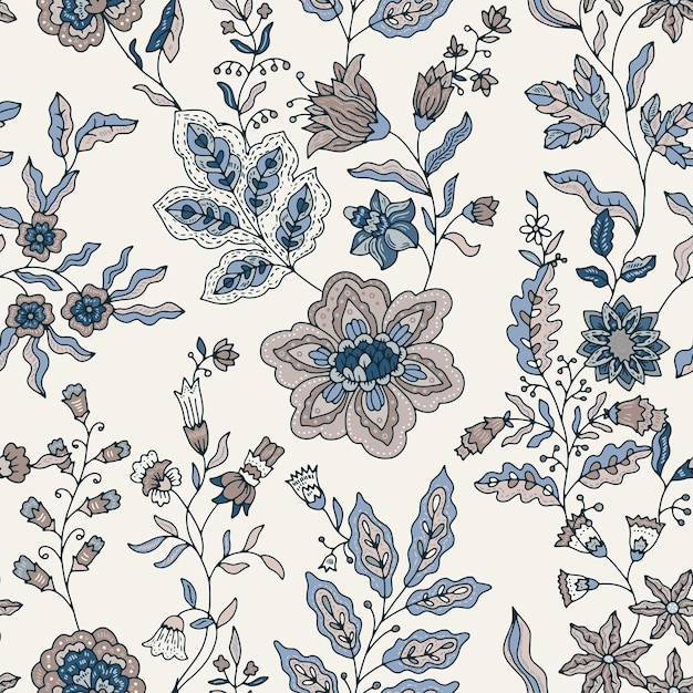 Diseño floral botánico sin costuras en color pastel