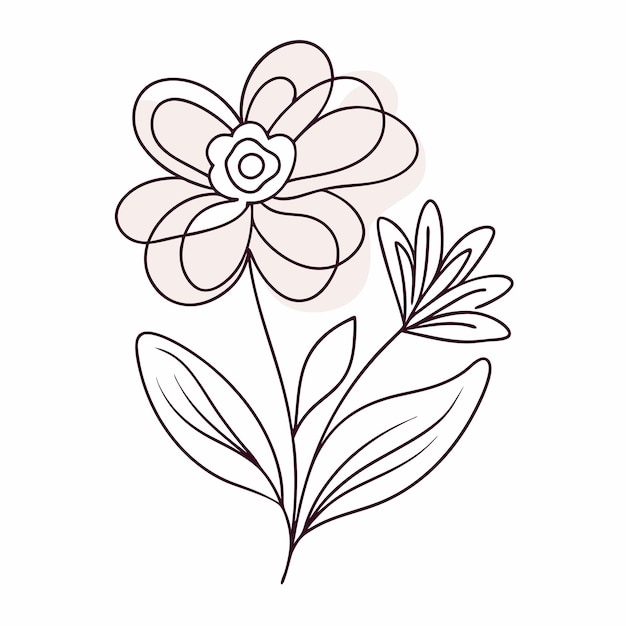 Diseño floral continuo de una línea de arte dibujado a mano con un contorno floral simple 29