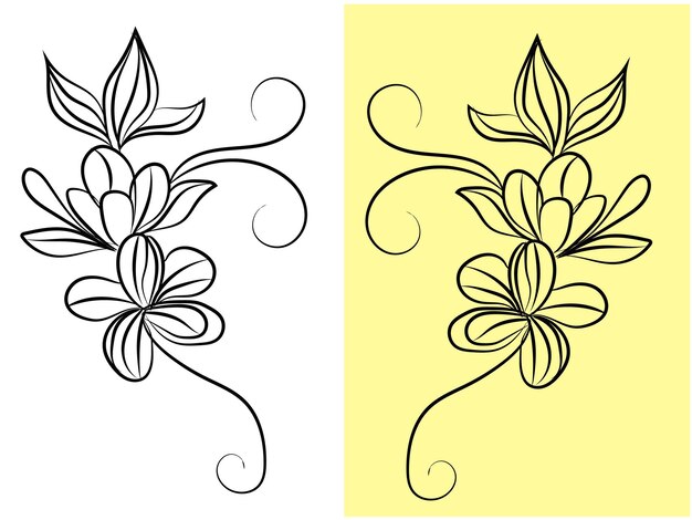 Vector diseño floral decorativo vectorial