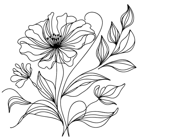 Diseño floral dibujado a mano por vector