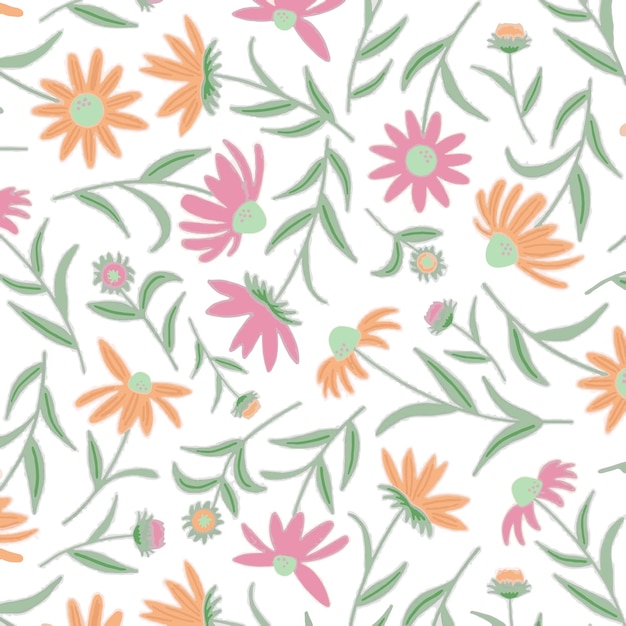 Diseño floral Diseño artístico Ilustración de flores Arte vectorial adecuado para tela Impresión textil