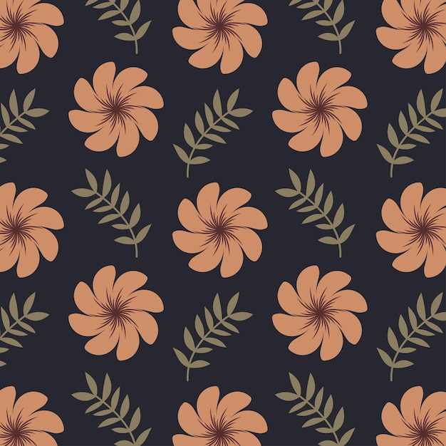 Diseño floral elegante sin costuras con hermosas flores y hojas
