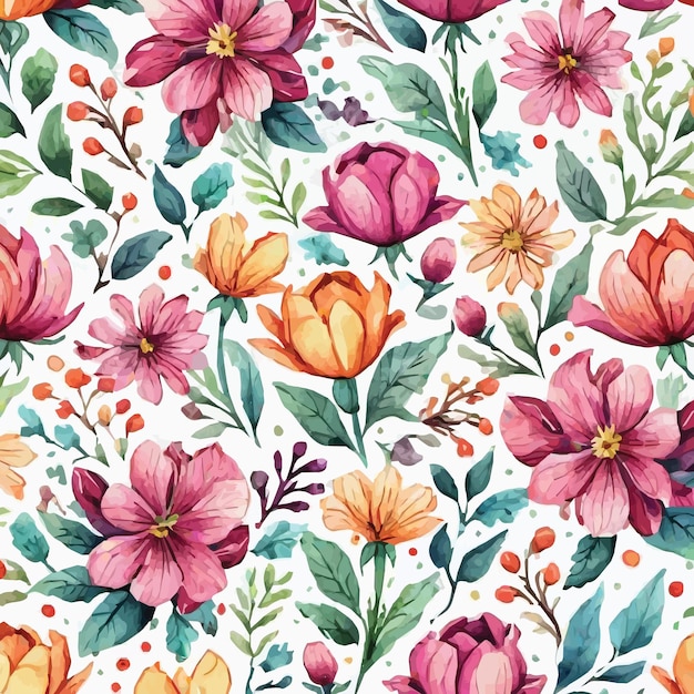 Un diseño floral con flores y hojas