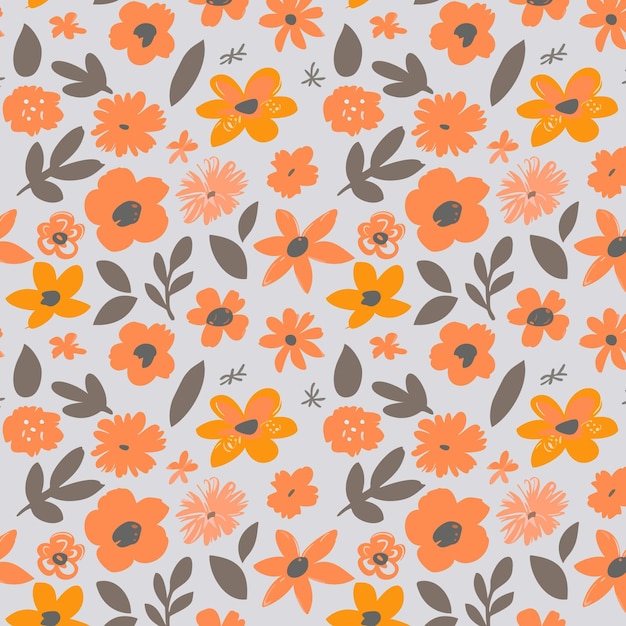 Vector un diseño floral con flores de naranja y flores de narenja