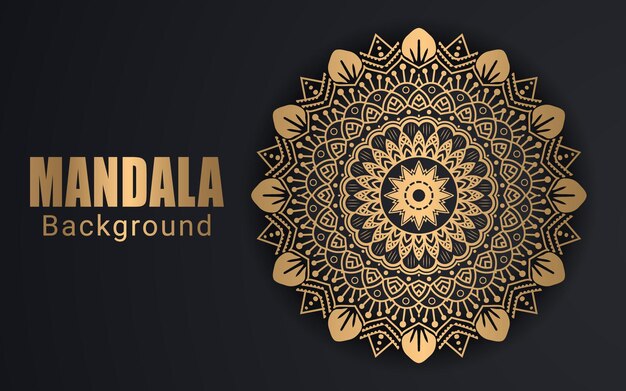 Diseño floral de fondo de mandala islámica de lujo y colorido