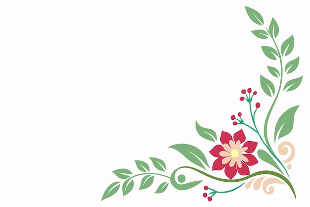 diseño floral forma de esquina el diseño de ilustración vectorial simple floral