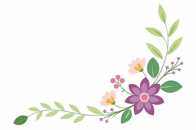 diseño floral forma de esquina el diseño de ilustración vectorial simple floral