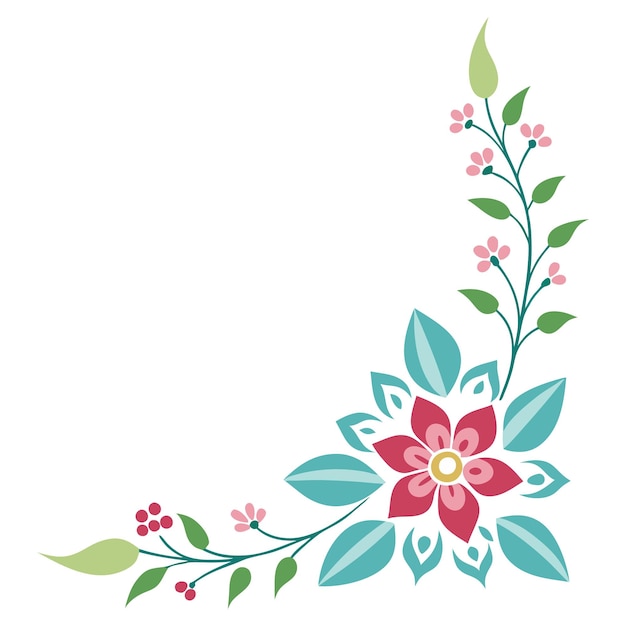 diseño floral forma de esquina th floral simple