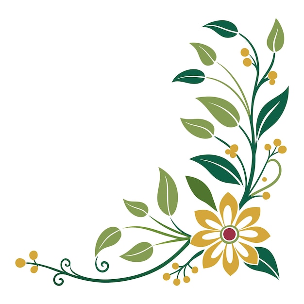 diseño floral forma de esquina th floral simple