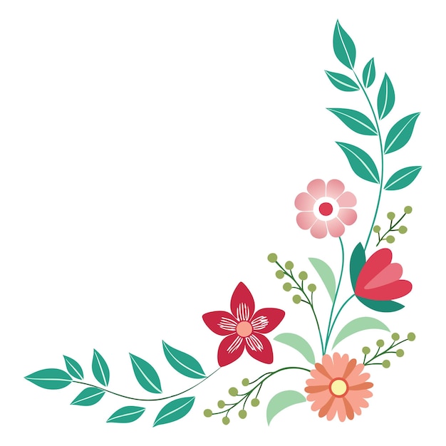 diseño floral forma de esquina th floral simple