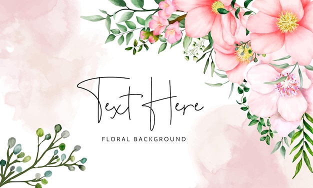 diseño floral hermoso del fondo de la flor rosada de la acuarela