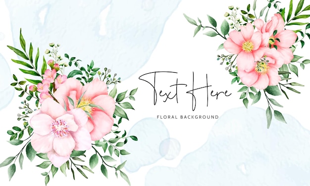Diseño floral hermoso del fondo de la flor rosada de la acuarela