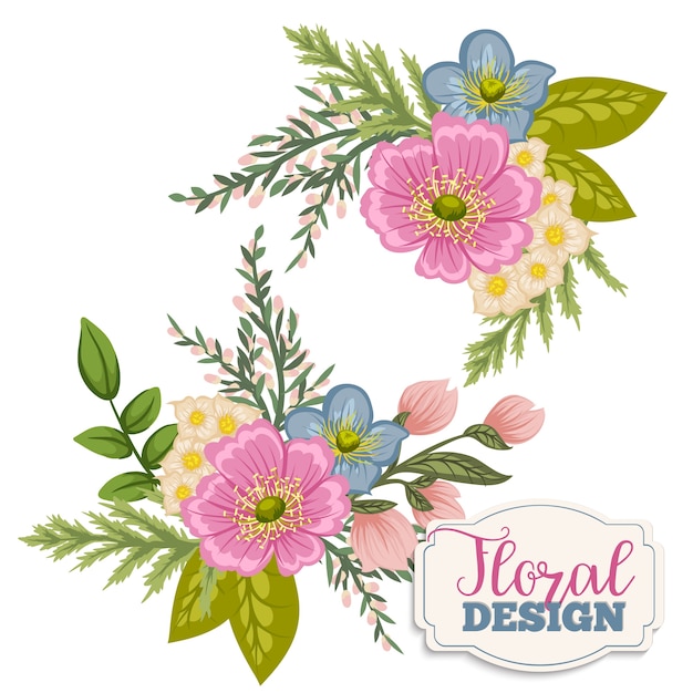 Diseño floral hermoso. Ilustración del vector