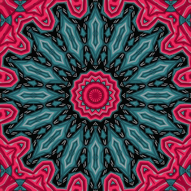 Diseño floral de mandala indio plantilla de yoga redonda ilustración de medallón de paisley