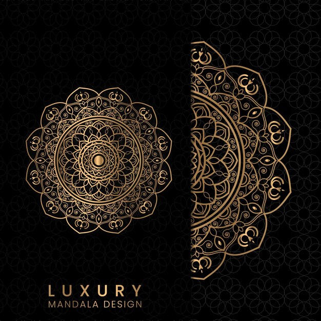 Diseño floral de mandala de lujo.