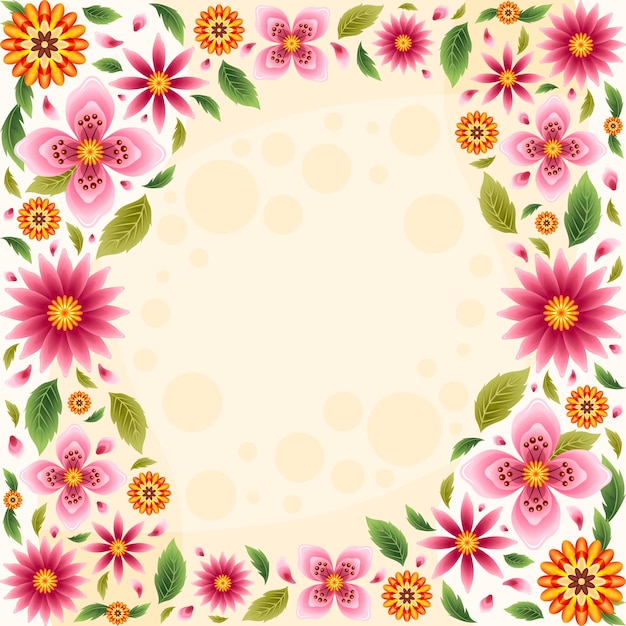 Diseño floral del marco
