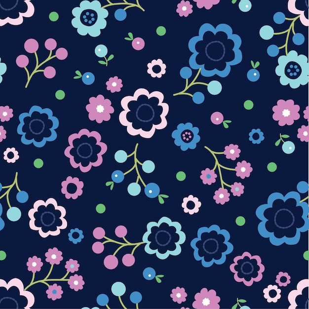 Vector diseño floral de moda, patrón floral sin costuras para la moda, papel tapiz impreso. estilo libertad.