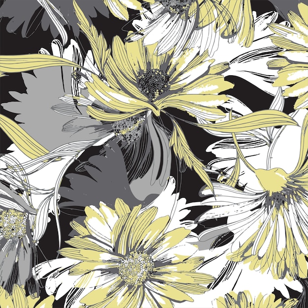 Diseño floral de moda, patrón floral transparente para la moda, fondos de pantalla, impresión. estilo libertad.