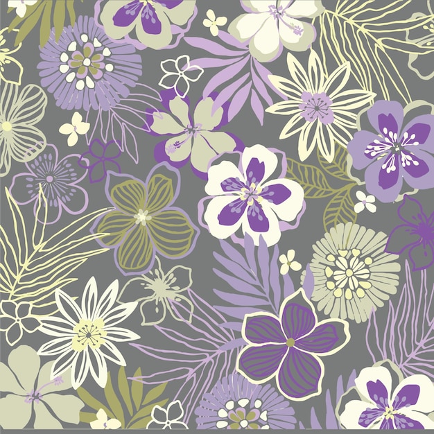 Diseño floral de moda, patrón floral transparente para la moda, fondos de pantalla, impresión. estilo libertad.