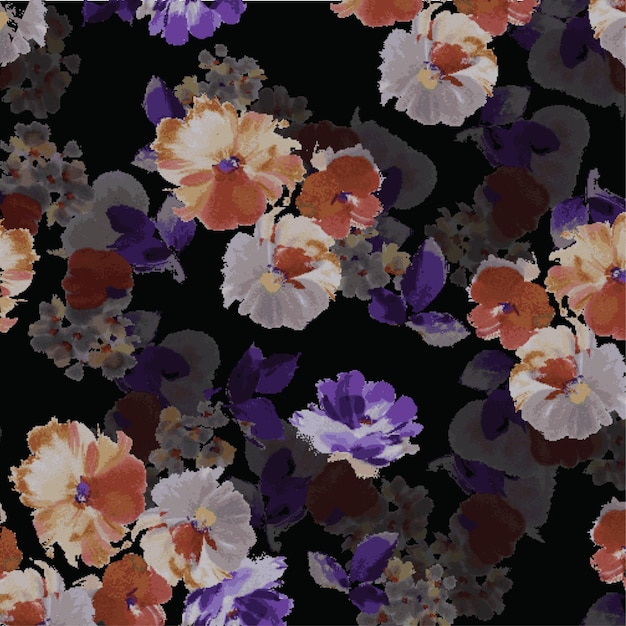 Diseño floral de moda, patrón floral transparente para la moda, fondos de pantalla, impresión. estilo libertad.
