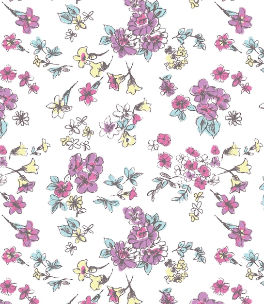 Diseño floral de moda, patrón floral transparente para la moda, fondos de pantalla, impresión. estilo libertad.