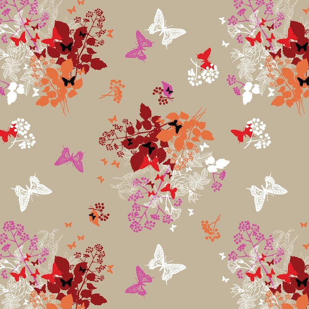 Diseño floral de moda, patrón floral transparente para la moda, fondos de pantalla, impresión. estilo libertad.