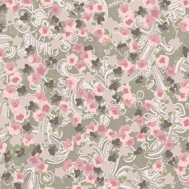 Diseño floral de moda, patrón floral transparente para la moda, fondos de pantalla, impresión. estilo libertad.