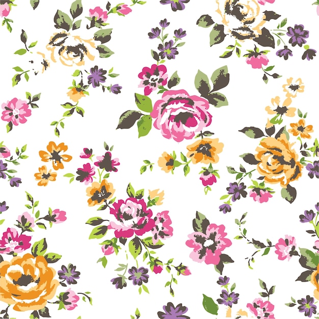 Diseño floral de moda, patrón floral transparente para la moda, fondos de pantalla, impresión. estilo libertad.