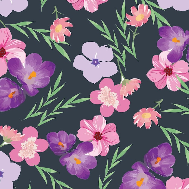 Diseño floral de moda, patrón floral transparente para la moda, fondos de pantalla, impresión. estilo libertad.