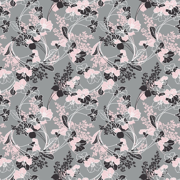 Diseño floral de moda, patrón floral transparente para la moda, fondos de pantalla, impresión. estilo libertad.
